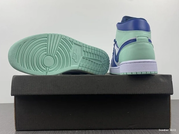 Jordan1 Mid Fashionable 487 Mint Mystic Navy Foam 5334 554724- 0603